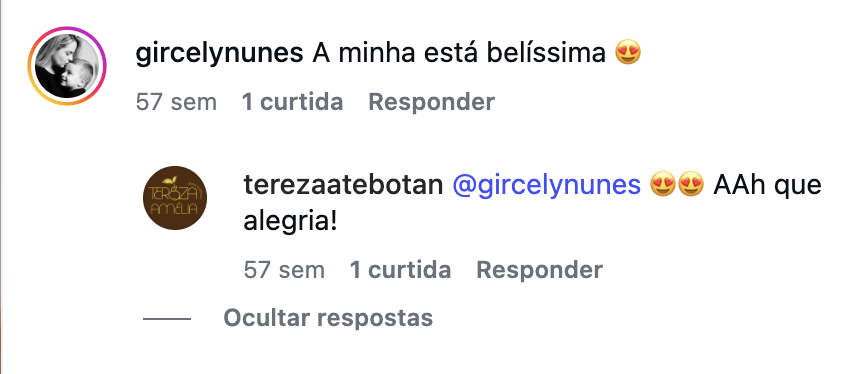 Comentário de cliente: A minha está belíssima